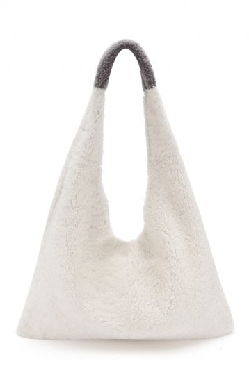 Shearling Bags - Shearling Slouch Bag in White | Handbags | Gushlow & Cole