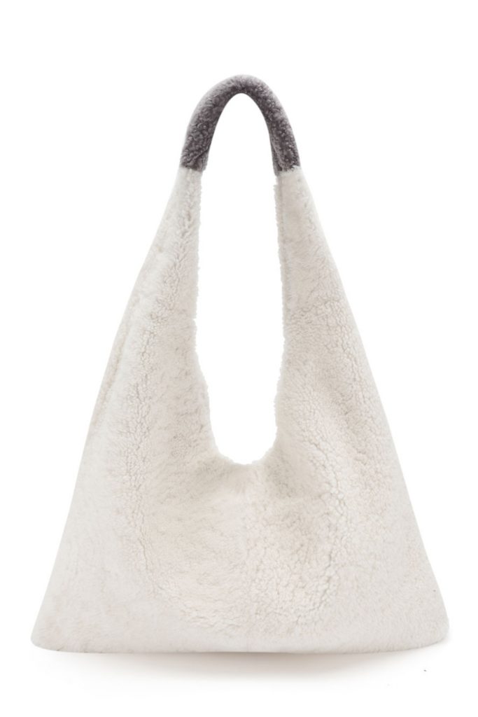 The New Season Shearling Bags - blog post - slouch bag - white