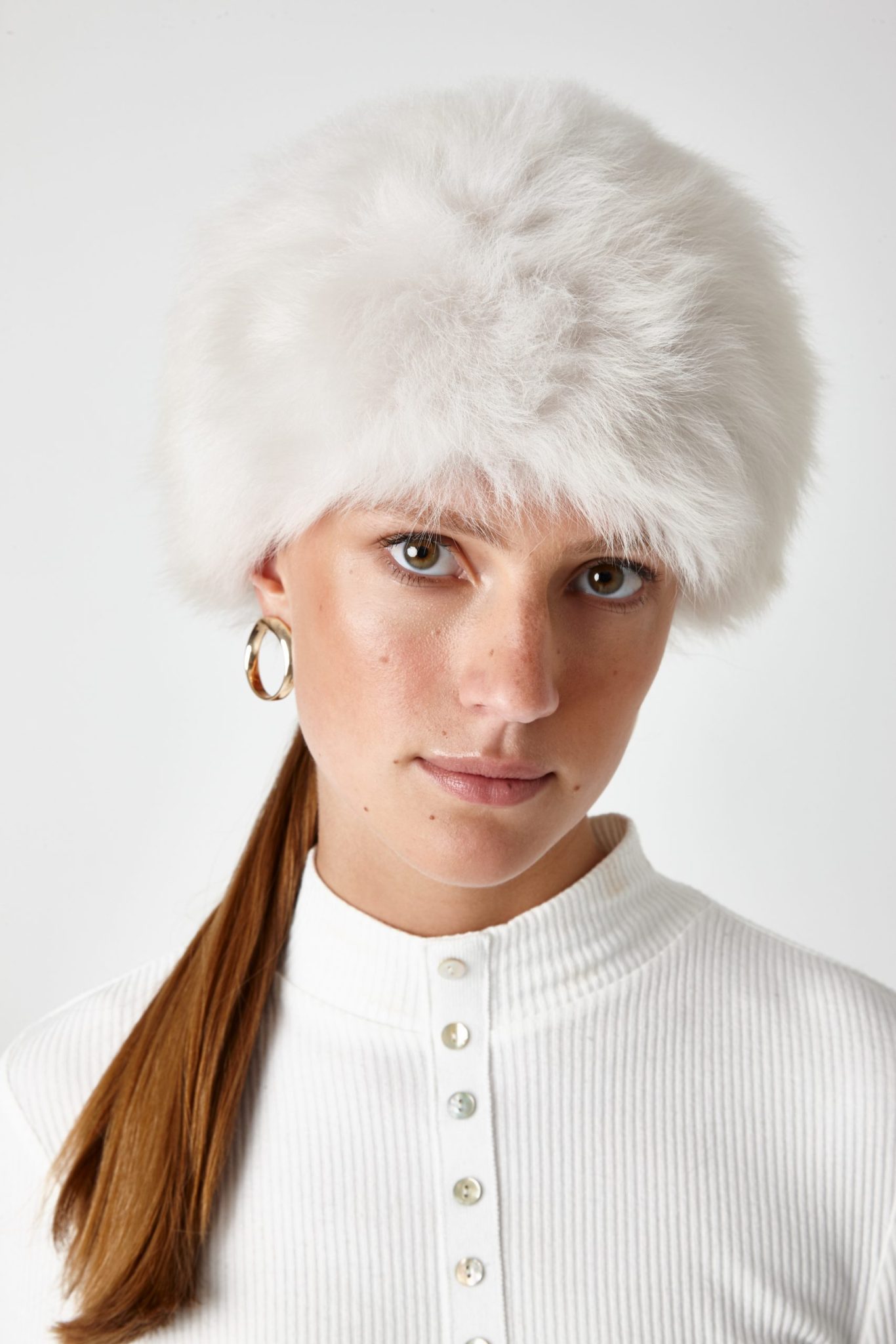 Shearling Russian Hat in White Women Gushlow Cole