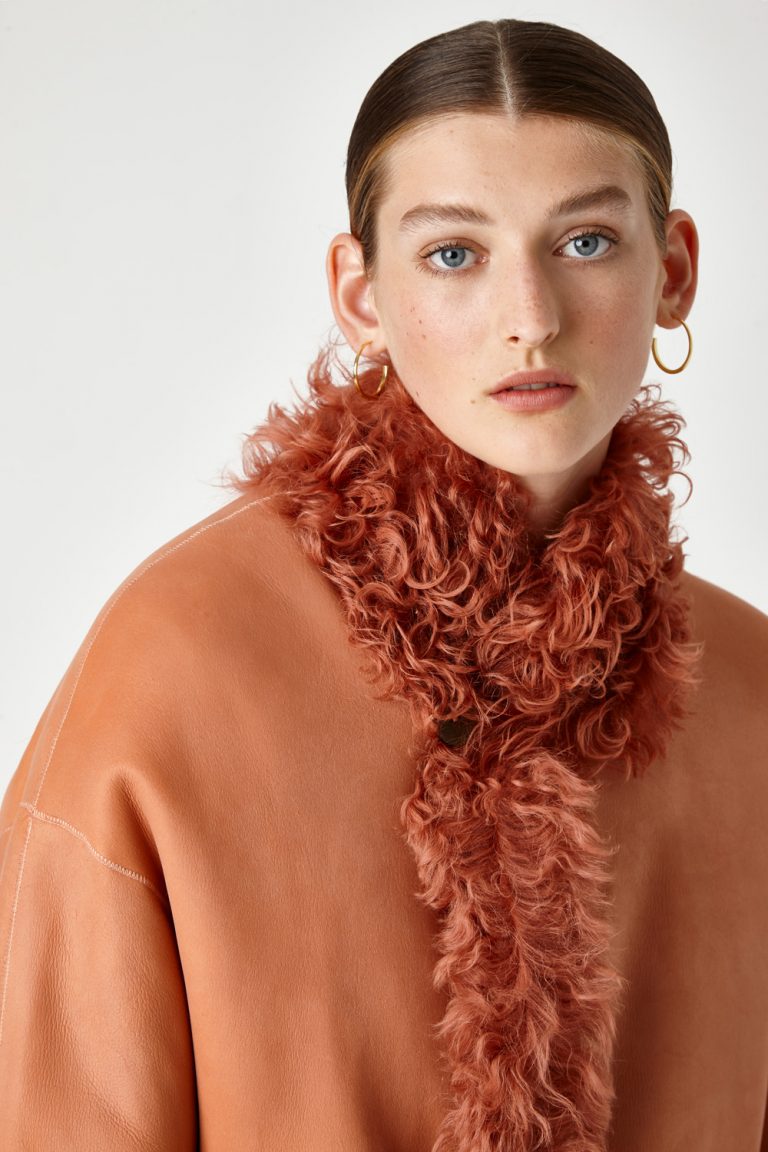 curly shearling coat