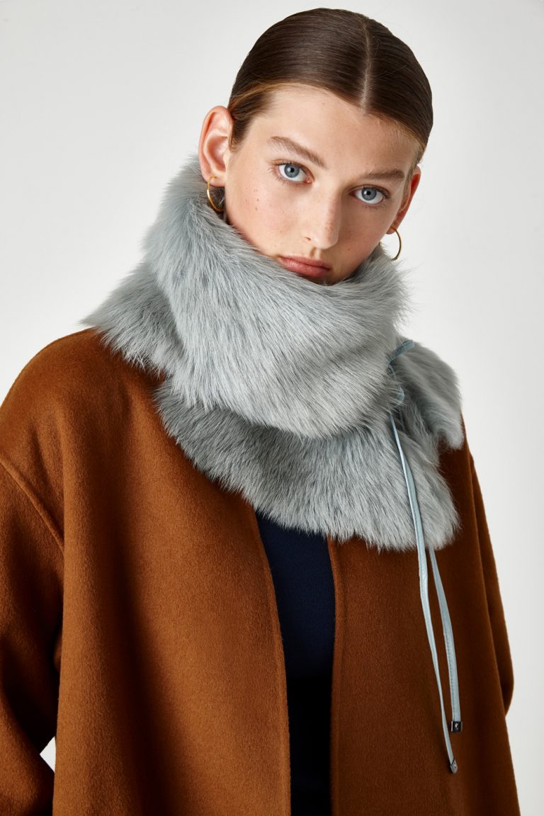 shearling shawl scarf