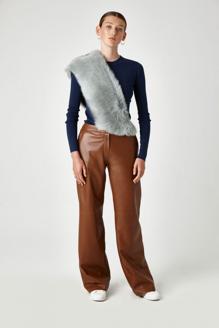shearling shawl scarf