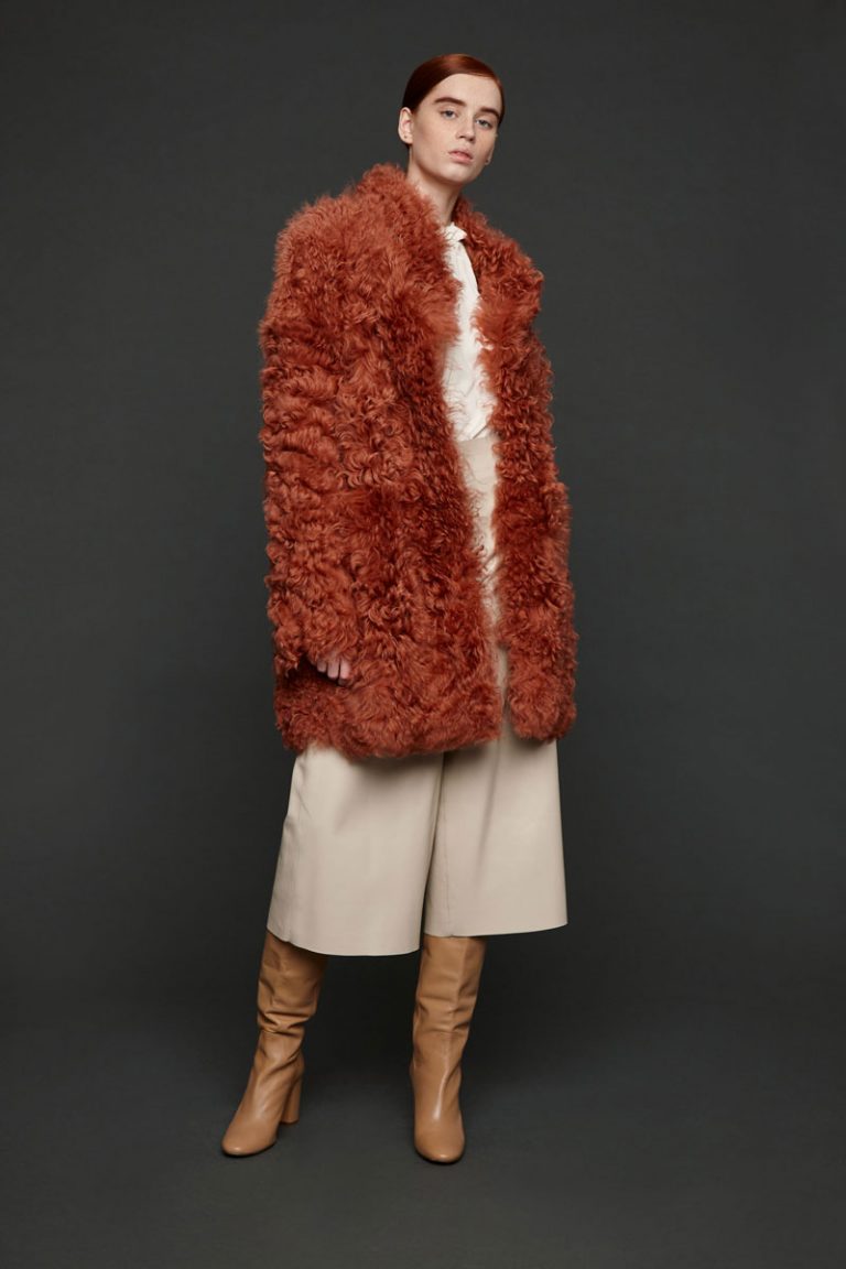 curly shearling coat