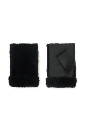Black Mini Shearling Mittens gushlow and cole womens shearling cut out