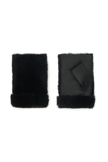 Black Mini Shearling Mittens gushlow and cole womens shearling cut out