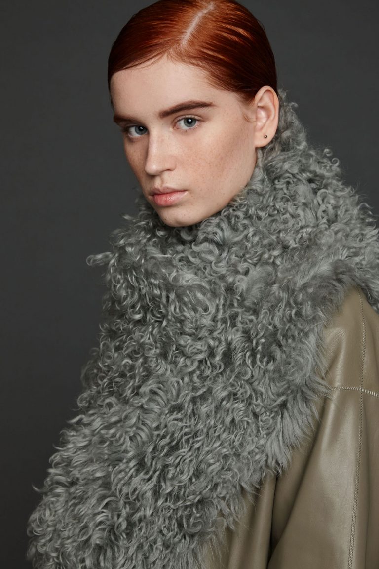 shearling snood scarf
