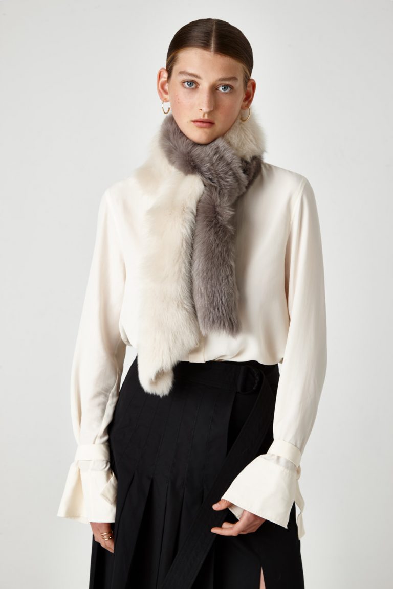 long shearling scarf