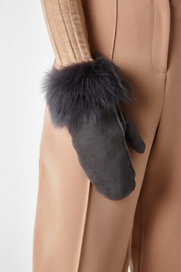 full palm shearling mittens