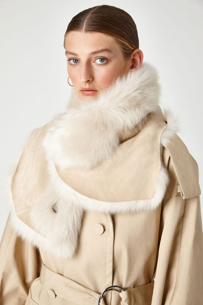 shearling snood scarf