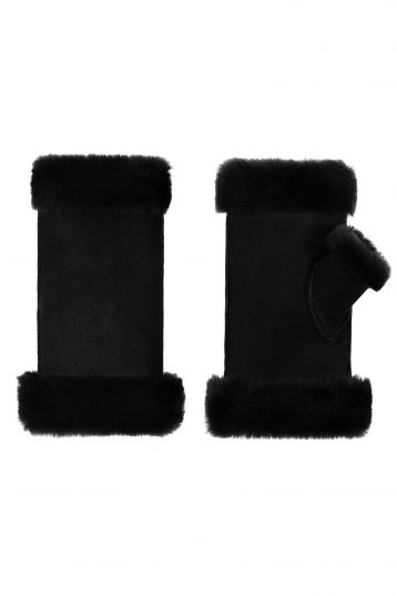 fingerless shearling mittens