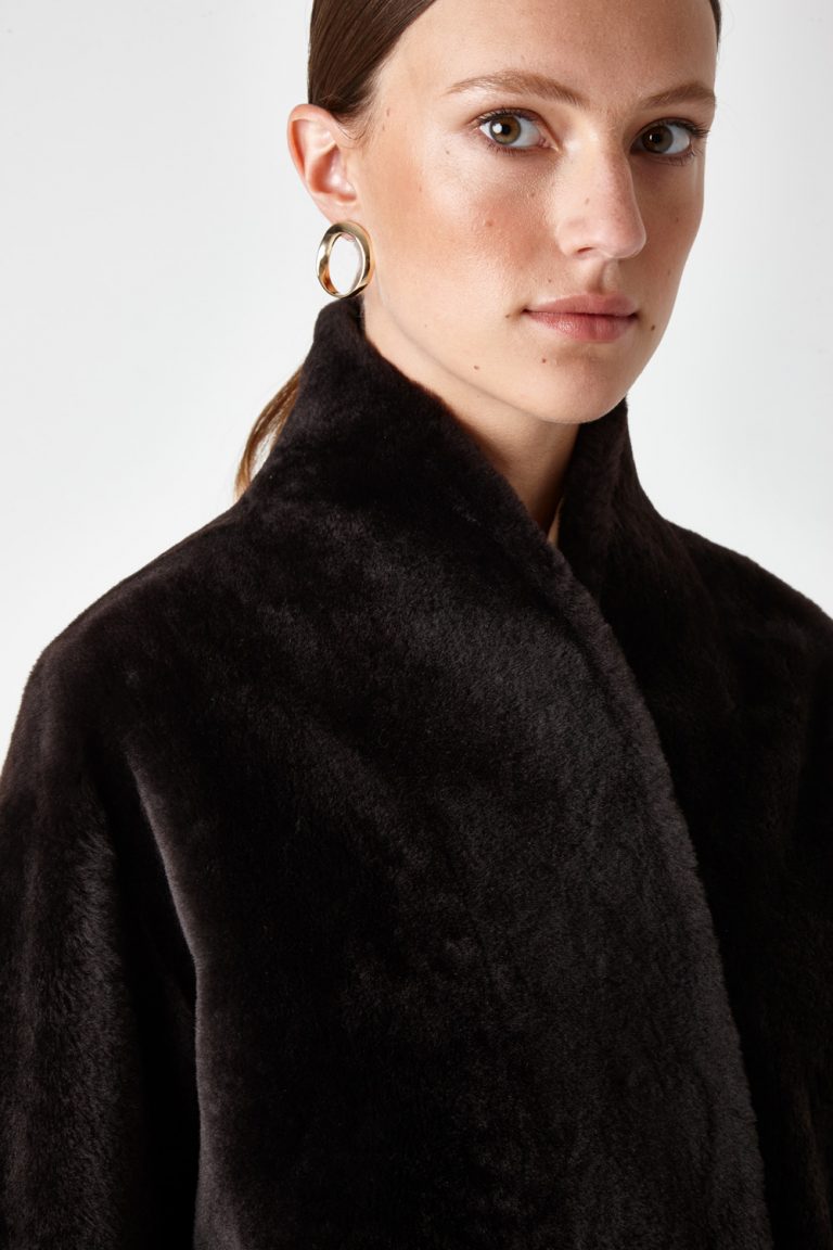 long shearling coat | gushlow and cole