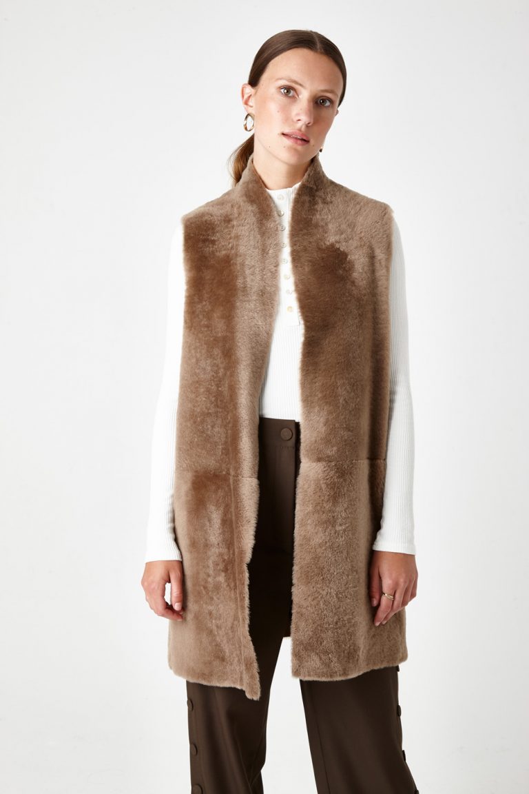 Stand Collar Shearling Gilet