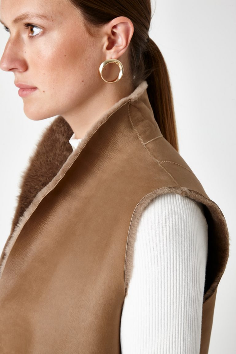 Stand Collar Shearling Gilet
