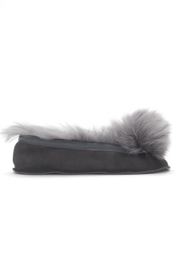 Grey Shearling Ballet Slippers | Women | Gushlow & Cole