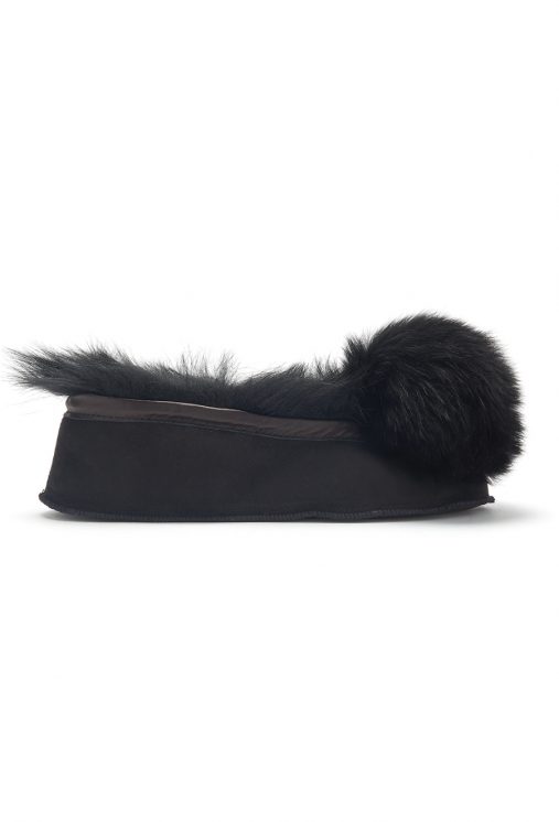 Black Shearling Ballet Slippers | Women | Gushlow & Cole