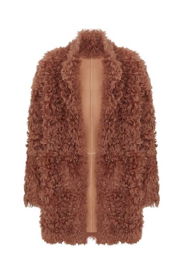 curly-shearling-coat-orange | Women | Gushlow & Cole model 1