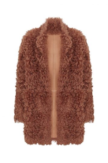 curly-shearling-coat-orange | Women | Gushlow & Cole model 1