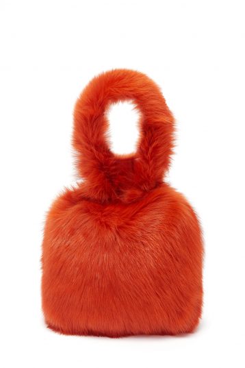 Medium Shearling Tote Bag in Furnace Orange | Handbags | Gushlow & Cole