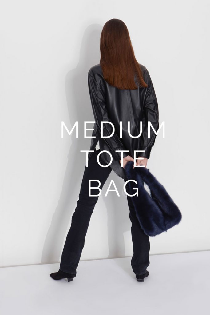 The New Season Shearling Bags - blog post - tote bag - navy