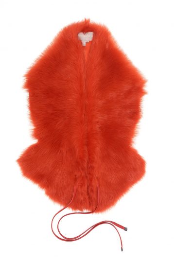 Shearling Shawl Scarf in Furnace Orange | Women | Gushlow & Cole