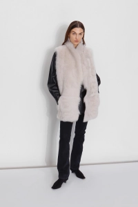 Last Minute Luxury Gifts - mixed shearling gilet white