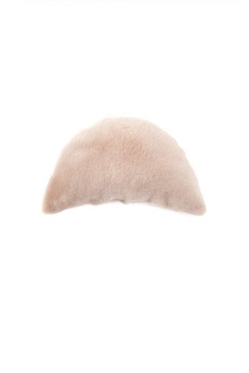 Half Moon Sheepskin Cushion in Beige cut out