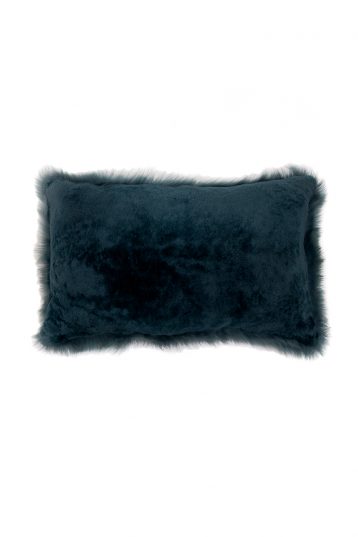 Large Toscana Sheepskin Cushion in Spruce Green cut out back