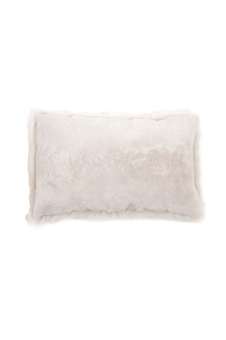 Large Toscana Sheepskin Cushion in White cut out back