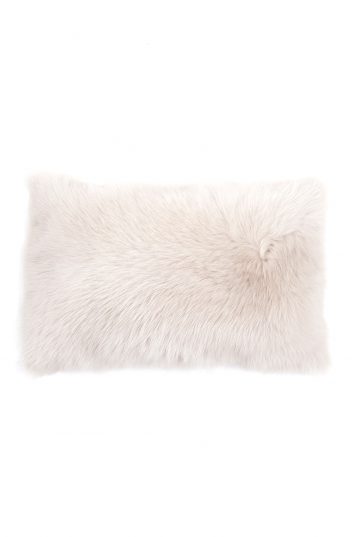 Large Toscana Sheepskin Cushion in White cut out front