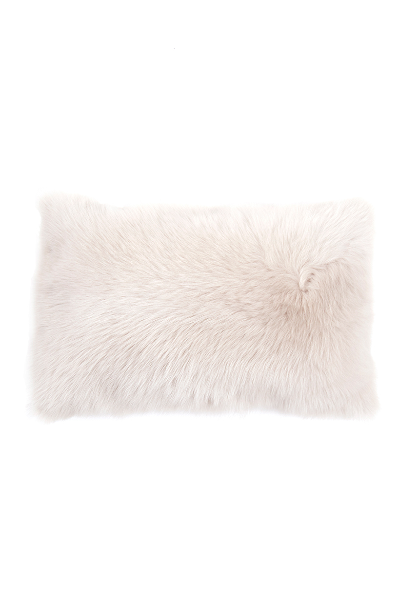 Large Toscana Sheepskin Cushion in White cut out front