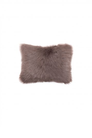 Small Toscana Sheepskin Cushion in Taupe cut out front