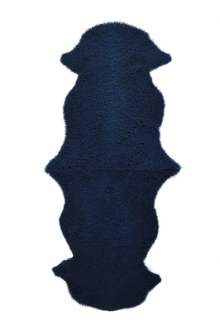 Double Teddy Merino Sheepskin Rug in Dark Teal cut out