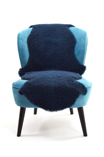 Double Teddy Merino Sheepskin Rug in Dark Teal front