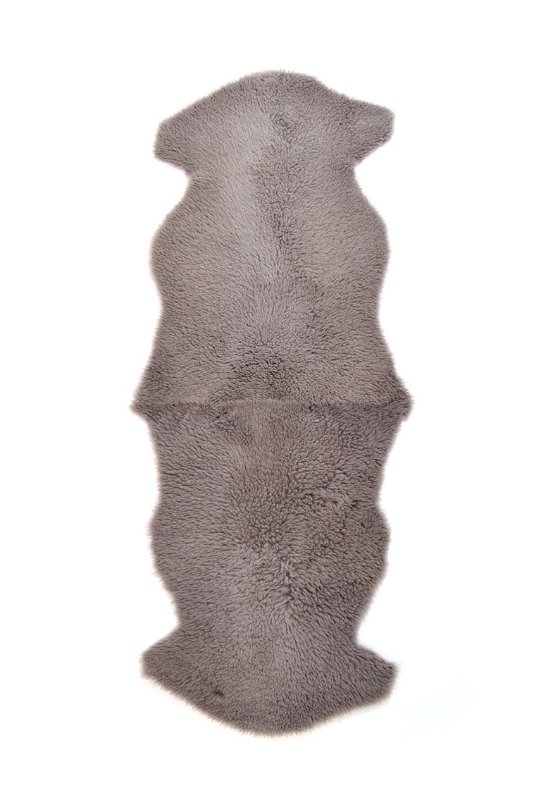 Double Teddy Merino Sheepskin Rug in taupe cut out
