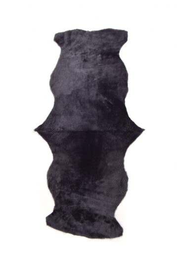 Double Merino Sheepskin Rug in dark grey cut out