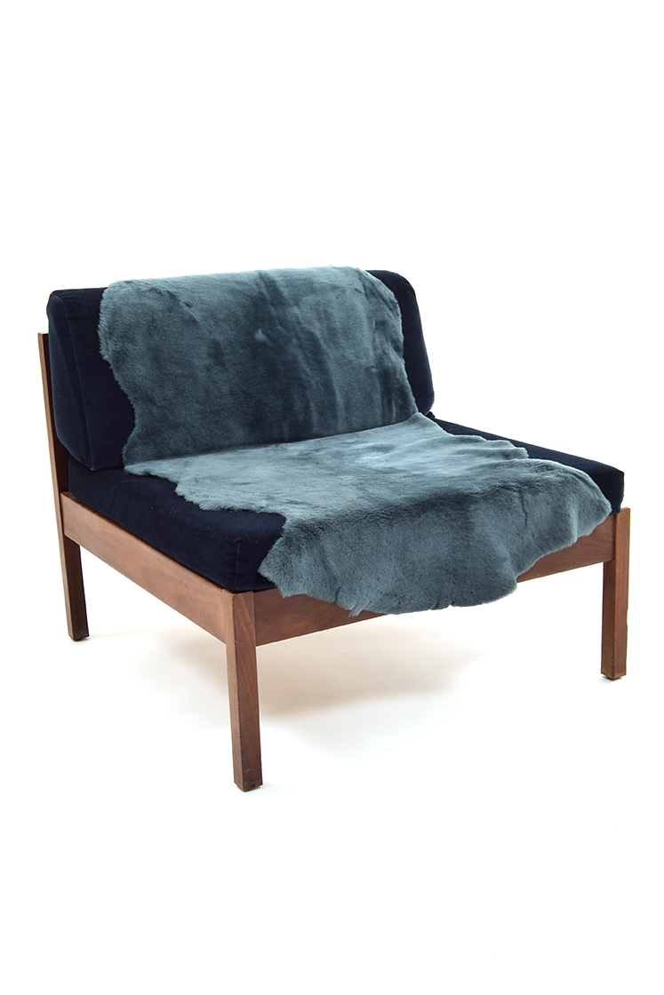 Double Merino Sheepskin Rug in Spruce Green side