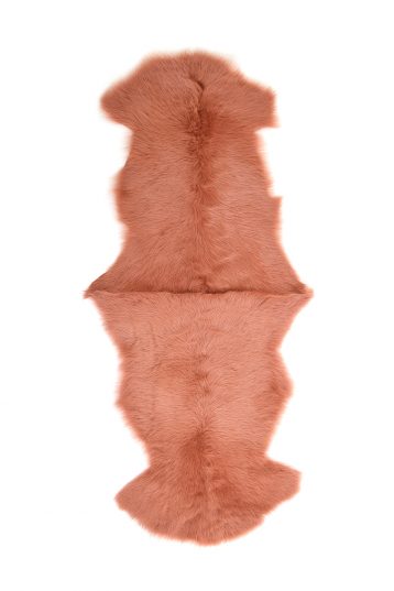 Double Toscana Sheepskin Rug in Cantaloupe Orange cut out