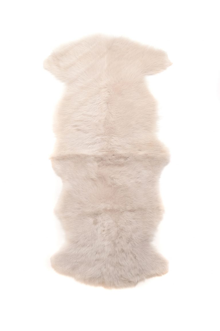 Double Toscana Sheepskin Rug in White cut out