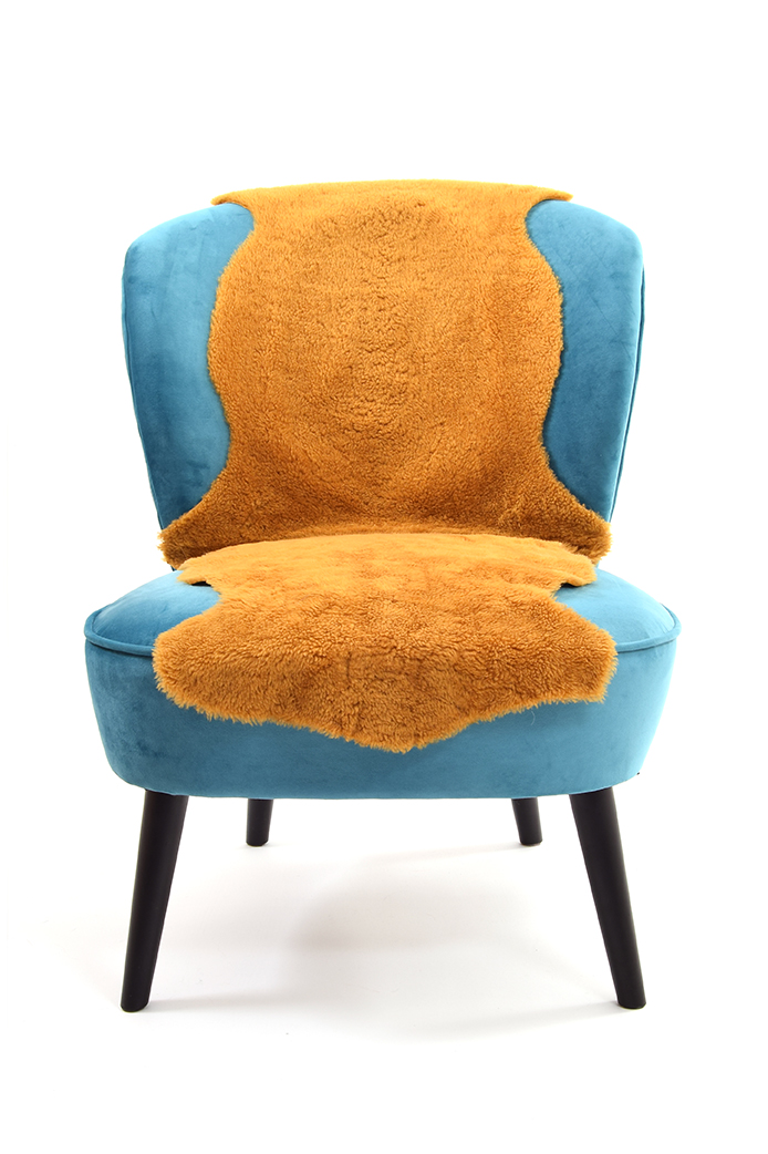 Double Teddy Merinillo Sheepskin Rug in Mustard Yellow front