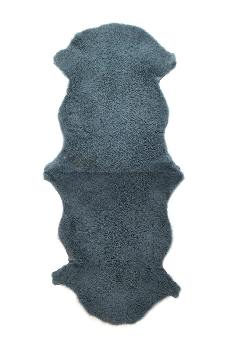 Double Teddy Merinillo Sheepskin Rug in Spruce Green cut out