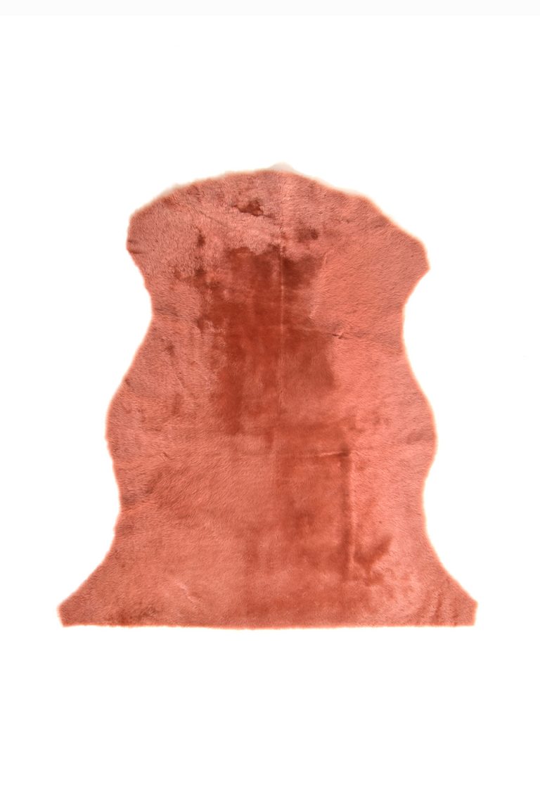 Medium Merino Sheepskin Rug in Cantaloupe Orange cut out