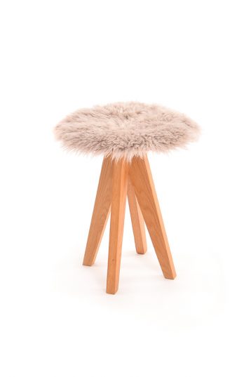 Curly Sheepskin Seat Pad in Beige