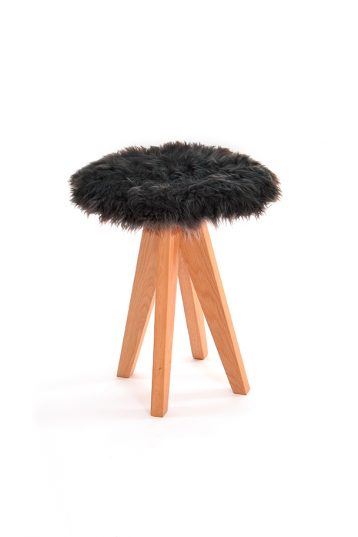 Curly Sheepskin Seat Pad in Dark Grey