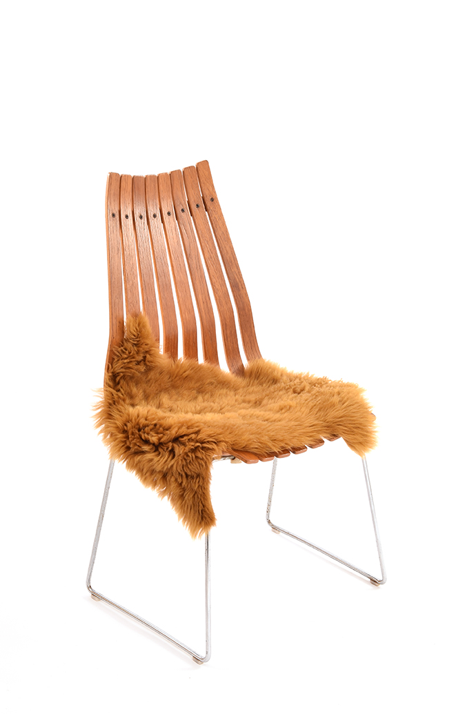 Small Curly Toscana Sheepskin Rug in Mustard Yellow side