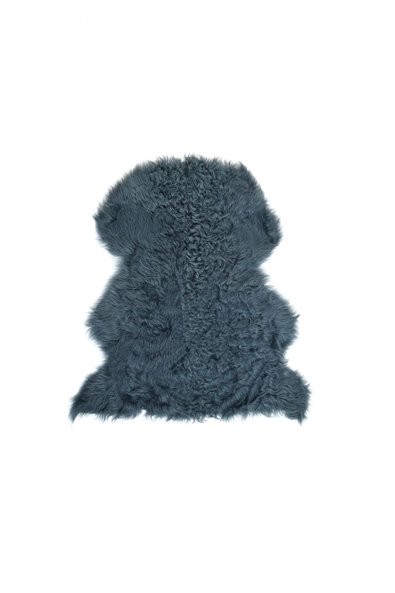 Small Curly Toscana Sheepskin Rug in Spruce Green cut out