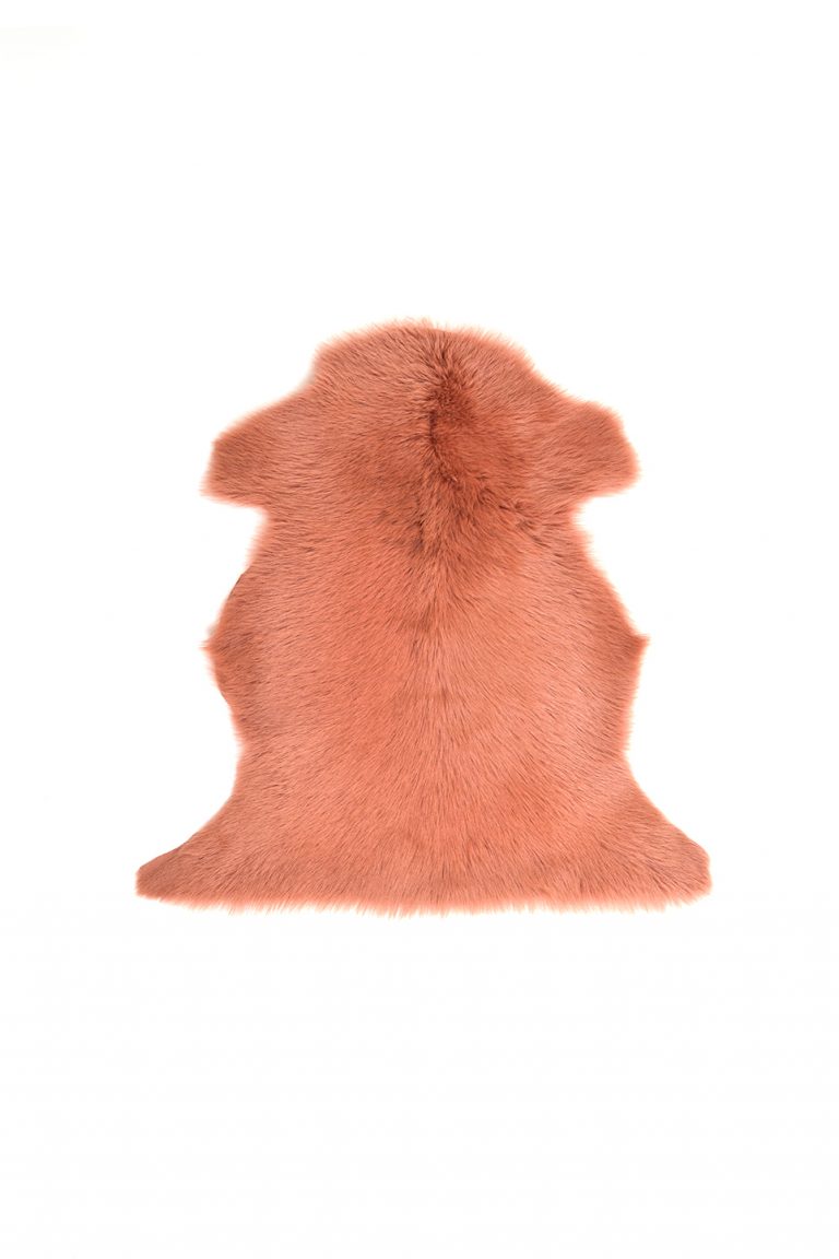 Small Toscana Sheepskin Rug in Cantaloupe Orange cut out