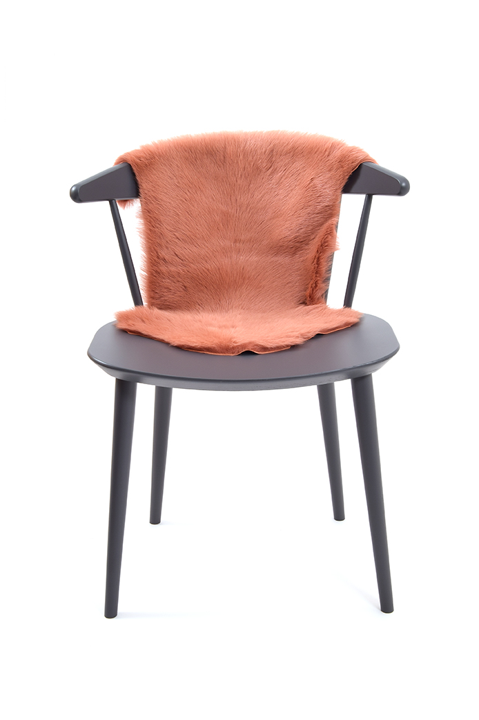 Small Toscana Sheepskin Rug in Cantaloupe Orange front 2