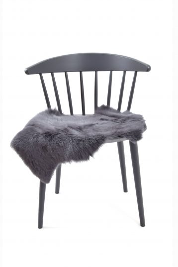 Small Toscana Sheepskin Rug in Dark Grey side front