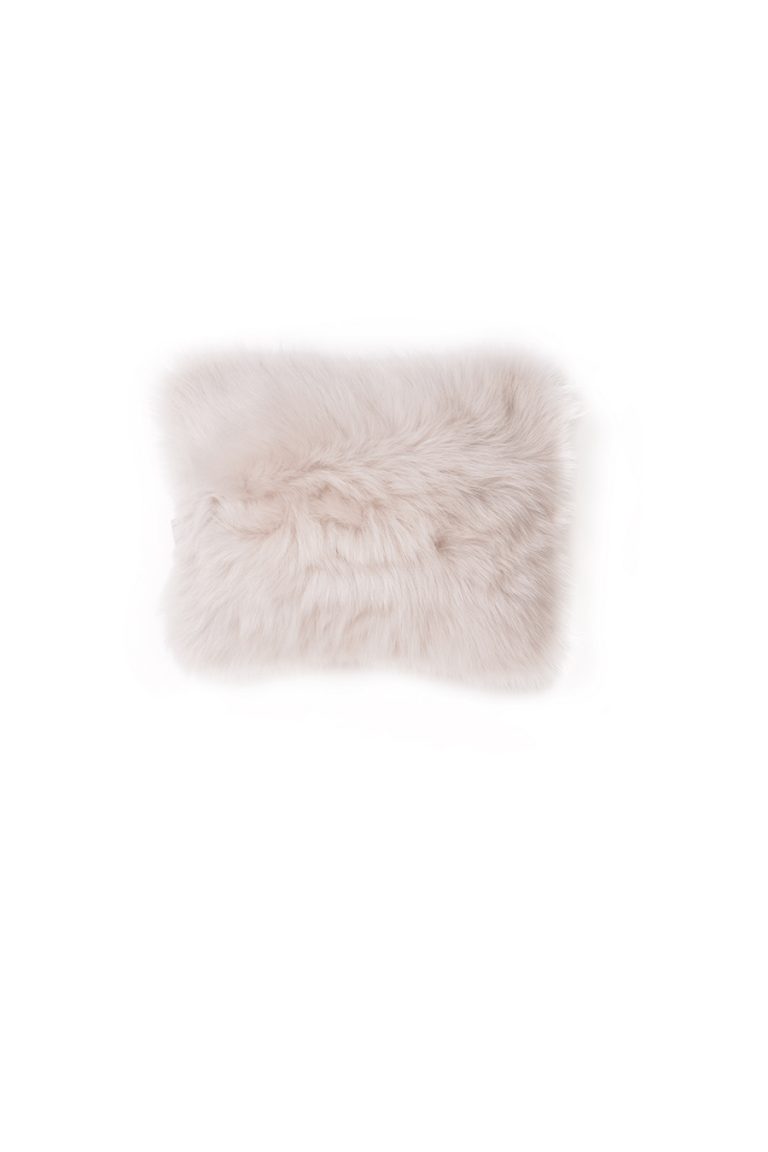 Small Toscana Sheepskin Cushion in White cut out