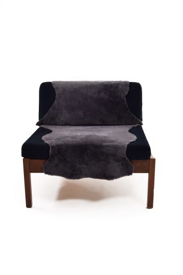 Double Merino Sheepskin Rug in dark grey front